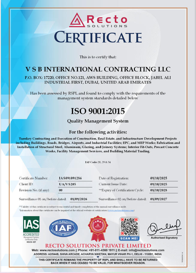 ISO 9001:2015 certificate
